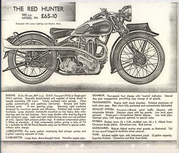 1935 Ariel Red Hunter advert